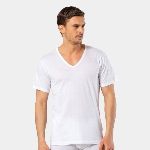 Derin V Yaka Modal Pamuklu Erkek Fanila Cacharel 1202 - 2