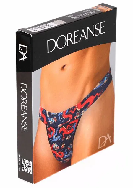 Renkli Ejderha Desenli Jockstrap String Doreanse 1026 - Lacivert