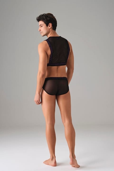 Transparan File Kısa Atlet Polyamid Elastan Doreanse 2013 - Siyah