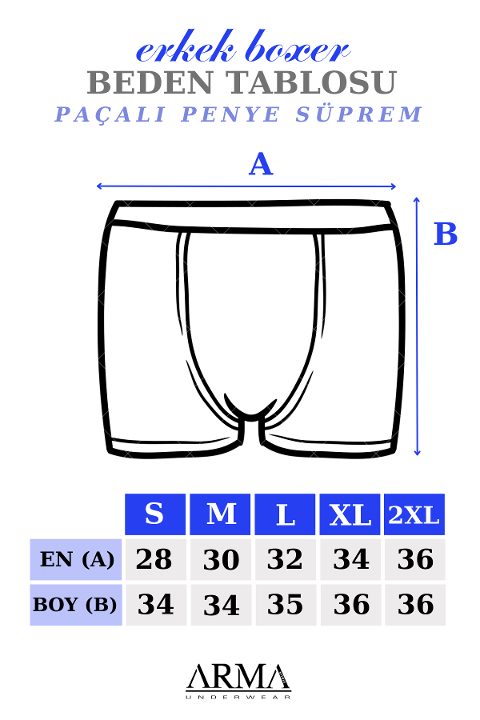 Pamuklu Gri Arjantin Paçalı Boxer Arma Yıldız 1005 - Gri