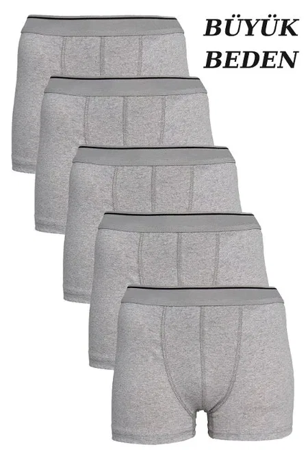Pamuklu Elastan Gri Boxer Arma Yıldız 1177 - Gri