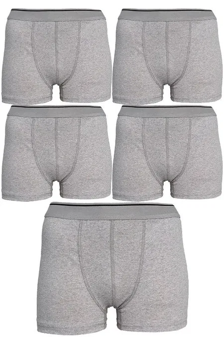 Pamuklu Elastan Gri Boxer Arma Yıldız 1177 - Gri