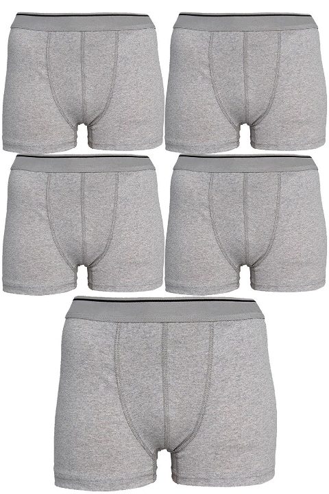 Pamuklu Elastan Gri Boxer Arma Yıldız 1177 - Gri