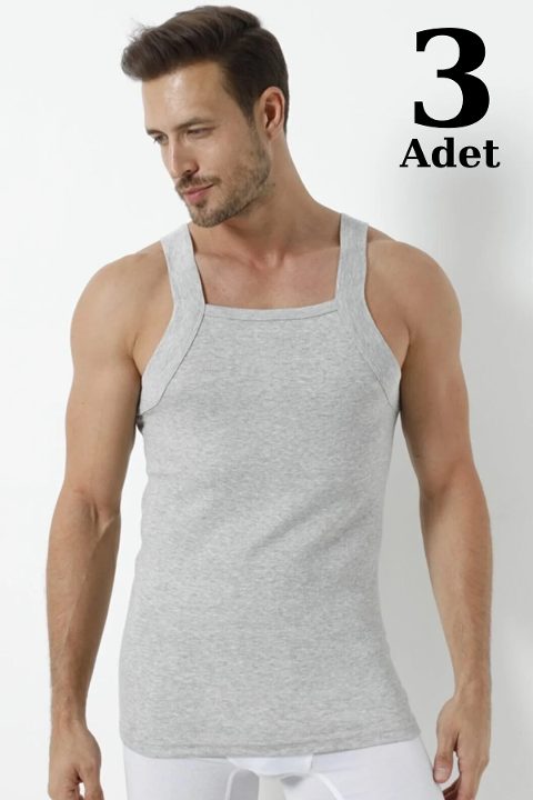 Pamuklu Geniş Biyeli Atlet 3lü Paket Arma Yıldız 1135