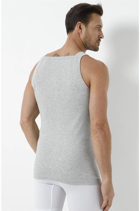 Gri Pamuklu Geniş Biyeli Atlet Erkek Arma 1135 - 2