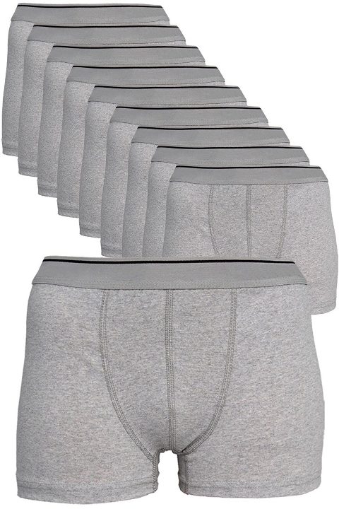 Gri Likralı Esnek Bel Boxer 10lu Paket Arma Yıldız 1144