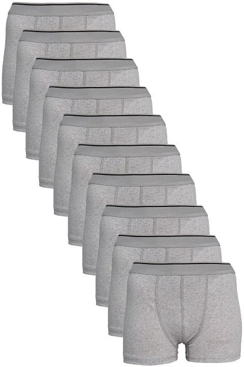 Gri Likralı Esnek Bel Boxer 10lu Paket Arma Yıldız 1144 - 2