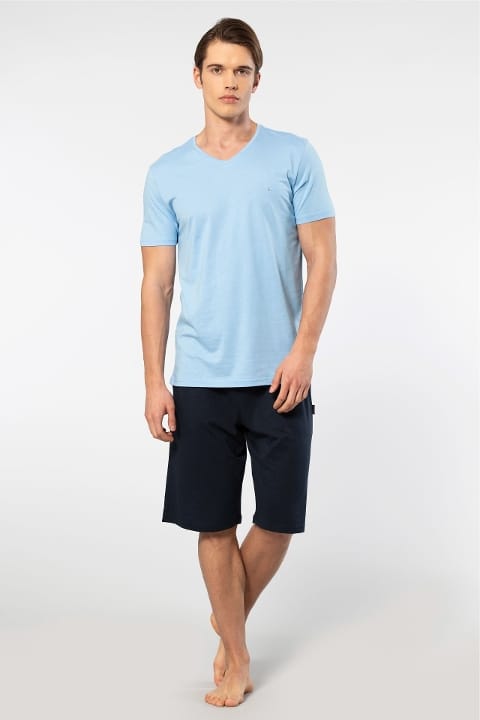 Kısa Kollu Cepli Modal Pijama Takımı Cacharel 2193