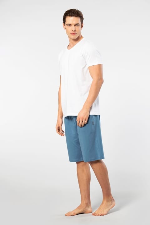 Cepli Kısa Kollu Modal Pamuklu Erkek Pijama Takımı Cacharel 2193 - 2