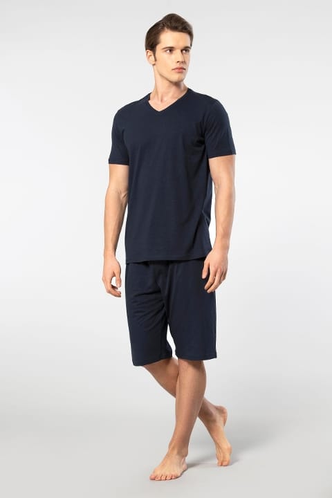 Kısa Kollu Modal Pijama Takımı Erkek Cacharel 2193