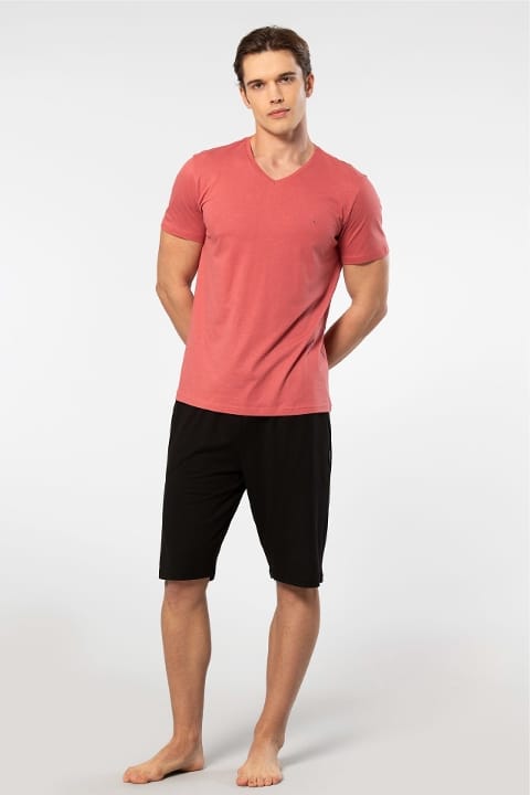 Kısa Kollu Modal Pamuklu Pijama Takımı Cacharel 2193