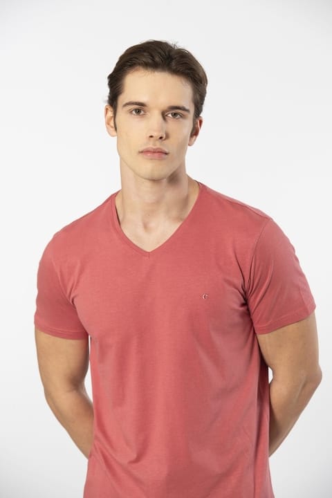 Kısa Kollu Modal Pamuklu Pijama Takımı Cacharel 2193 - Mercan