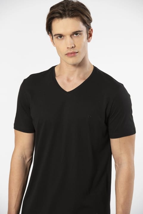 Modal Pamuklu Kısa Kollu Şortlu Pijama Takımı Cacharel 2193 - Siyah