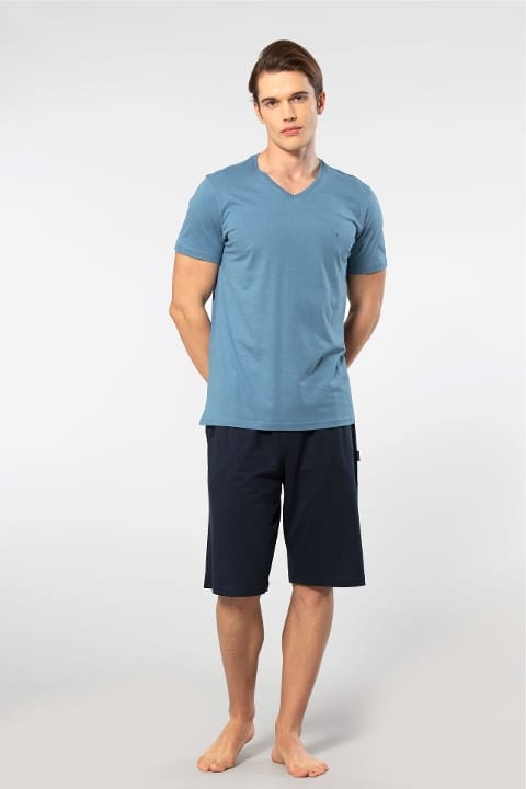 Modal Pamuklu Kısa Kollu Pijama Takımı Cacharel 2193