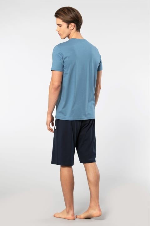 Modal Pamuklu Kısa Kollu Pijama Takımı Cacharel 2193 - İndigo