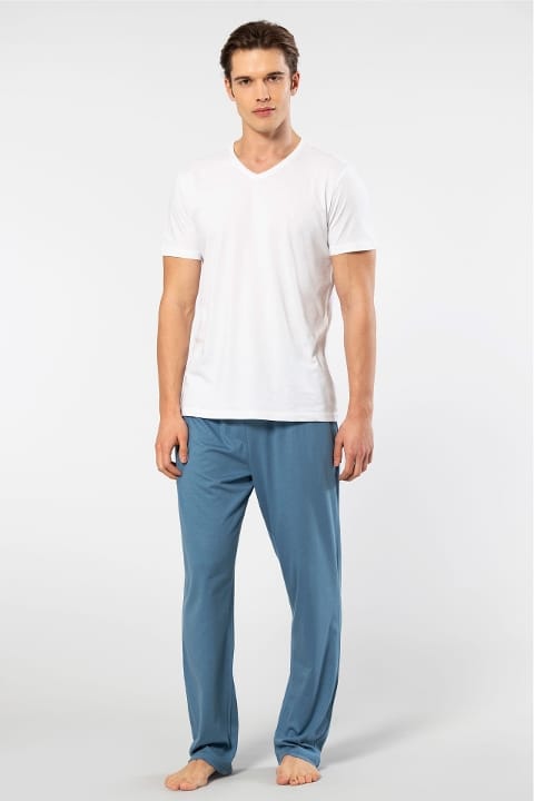 Modal Pamuk Kısa Kollu Erkek Pijama Takımı Cacharel 2192 - 2