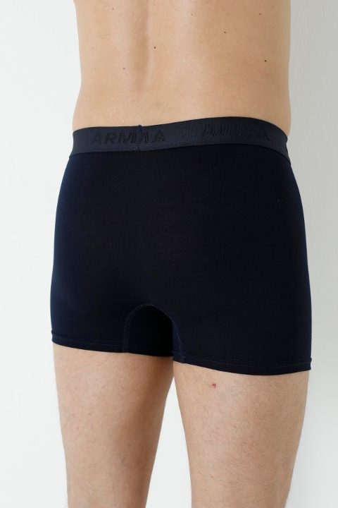 Bambu Esnek Bel Lacivert Boxer 3'lü Paket Arma Yıldız 1172 - 2