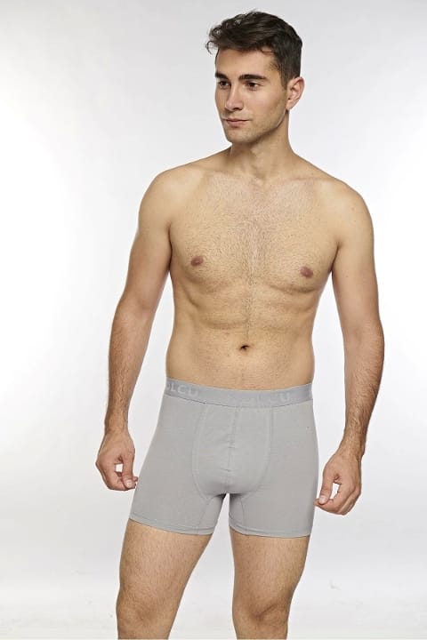Pamuklu Esnek Yüksek Bel Boxer Kolcu 1340 - Gri