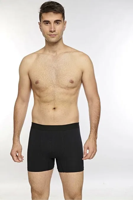 Pamuklu Esnek Yüksek Bel Boxer Kolcu 1340 - Siyah
