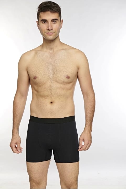 Pamuklu Esnek Yüksek Bel Boxer Kolcu 1340 - Siyah
