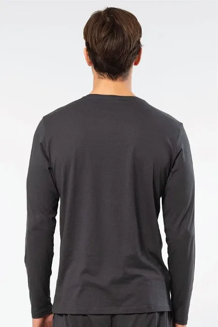 Pamuklu Modal Bisiklet Yaka Erkek T-shirt Cacharel 2242 - Antrasit