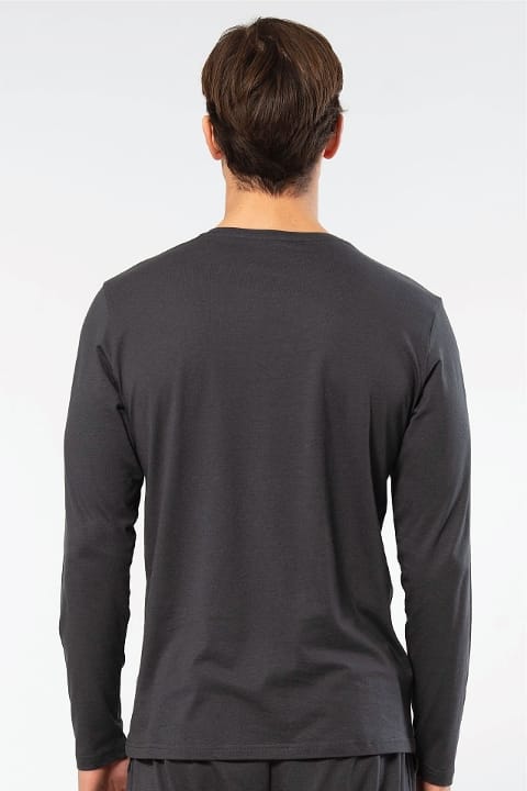 Pamuklu Modal Bisiklet Yaka Erkek T-shirt Cacharel 2242 - Antrasit