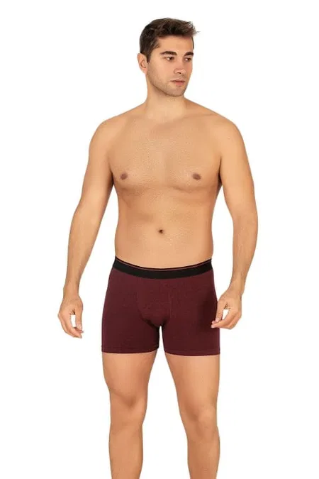 Esnek Bel Lastiği Modal Pamuklu Boxer Şort Özkan 11256 - Bordo