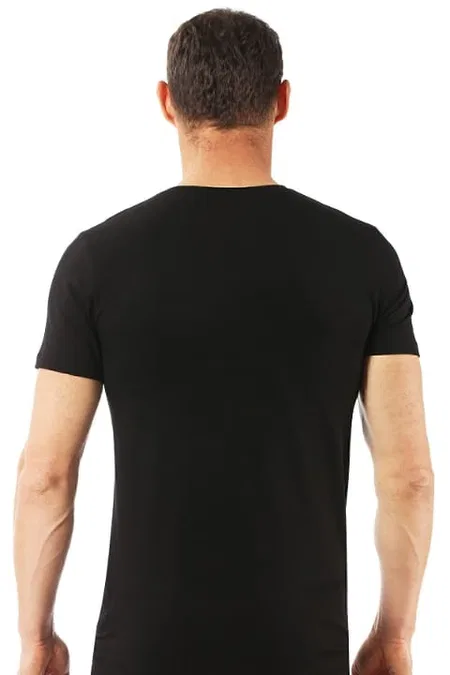 Pamuklu Yarım Kol Fanila T-Shirt Özkan 0265 - Siyah