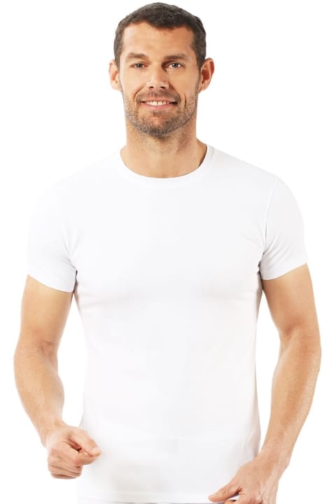 Pamuklu Yarım Kol Fanila T-Shirt Özkan 0265 - Beyaz