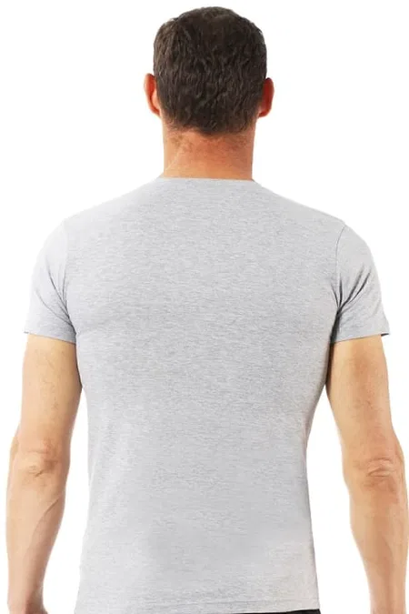 Pamuklu Yarım Kol Fanila T-Shirt Özkan 0265 - Gri