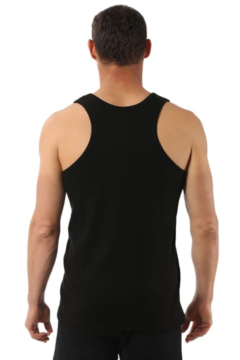 Pamuklu Ribana Sırtı Çapraz Atlet Özkan 0058 - Siyah