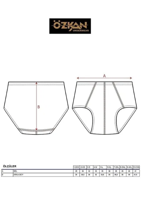 Pamuklu Kompakt Kesim Slip Külot Özkan 0037 - Siyah