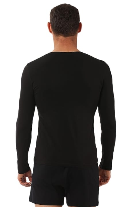 Pamuklu Likralı V Yaka Uzun Kol T-Shirt Özkan 0274 - 2