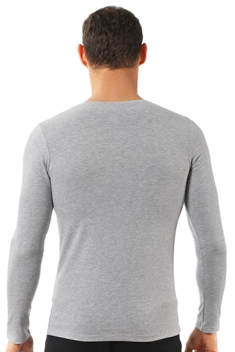 Pamuklu Likralı Uzun Kol T-Shirt Fanila Özkan 0266 - Gri