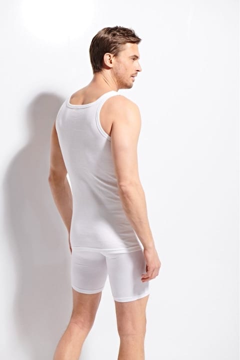 Pamuklu Premium Kalite Erkek Atlet Kolcu 1100 - Beyaz