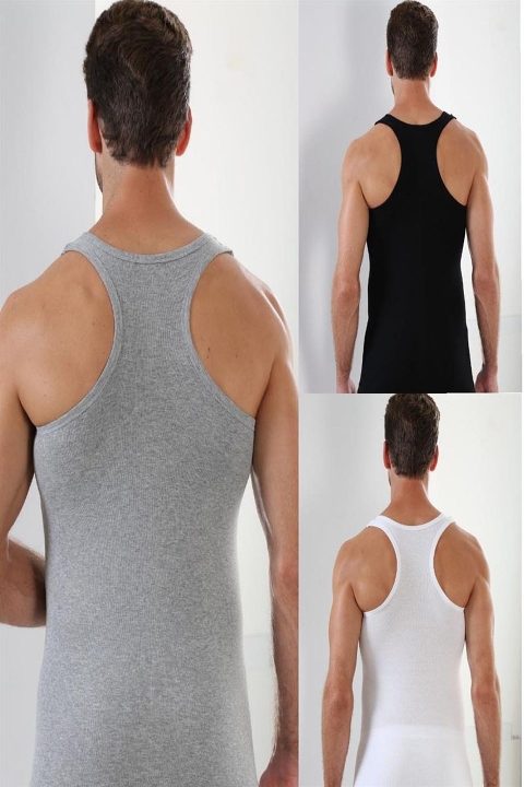 Pamuk Ribana Erkek Atlet 3'lü Paket Arma Yıldız 1008 - Görsel