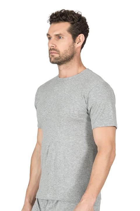 Ribana Esnek Kapalı Yaka Yarım Kol Atlet Özkan 0116 - Gri