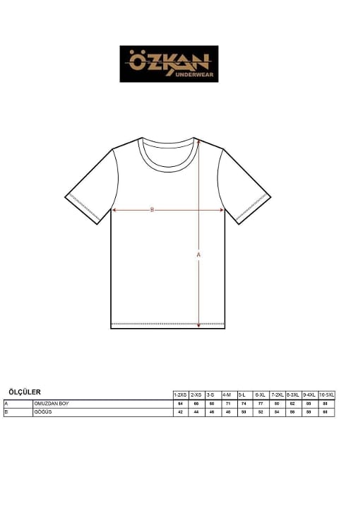 Ribana Esnek Kapalı Yaka Yarım Kol Atlet Özkan 0116 - Gri