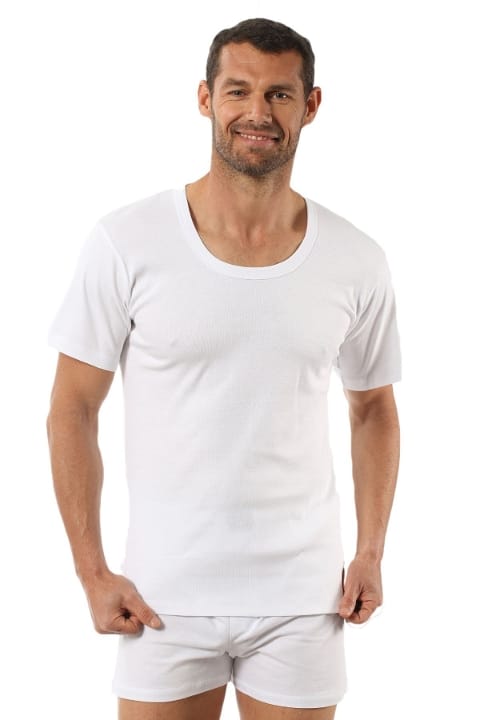 Ribana Pamuklu Geniş Yaka Kısa Kollu Fanila Özkan 0115