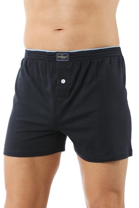 Pamuklu Düğmeli Lacivert Boxer Özkan 0041 - Lacivert