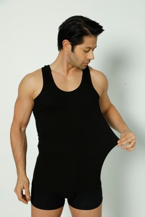 Arma Yıldız Pamuklu Elastan Siyah Kaşkorse Atlet Arma Yıldız 1187 - Görsel 2