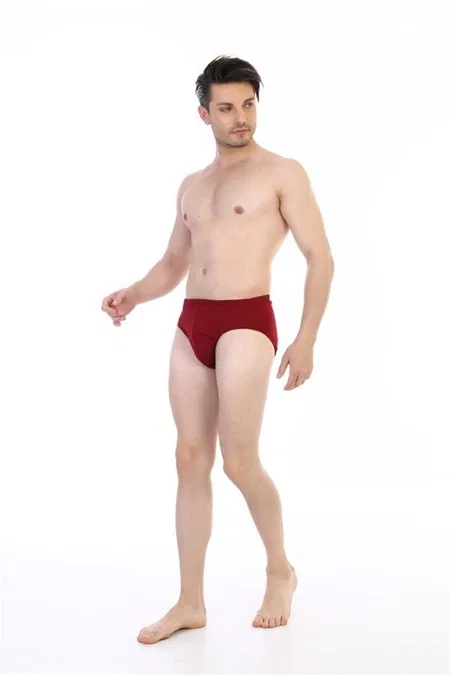 Pamuklu Yüksek Bel Erkek Slip Çift Kaplan 741 - Bordo