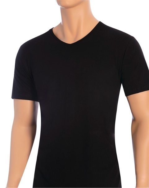 Yumuşak Modal V Yaka Erkek Atlet Öts 1623 - Siyah