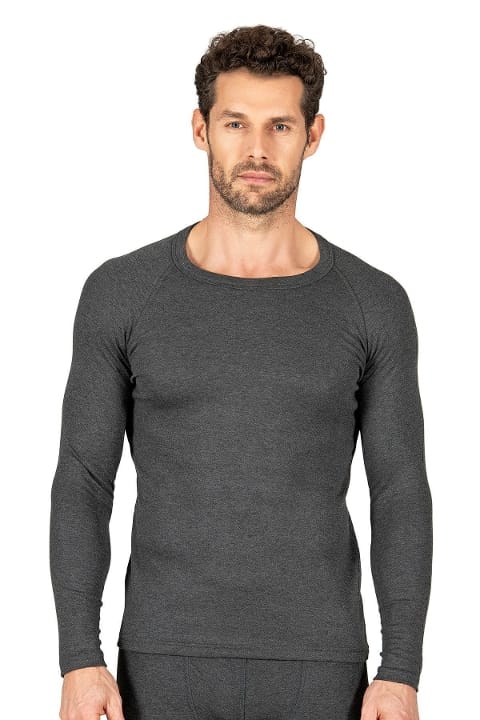 Termal Viskon Uzun Kollu Body Kahverengi Özkan 11317 - Antrasit