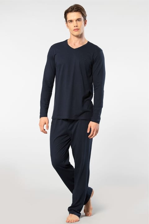 Modal Pamuk Uzun Kollu Pijama Takımı Cacharel 2237