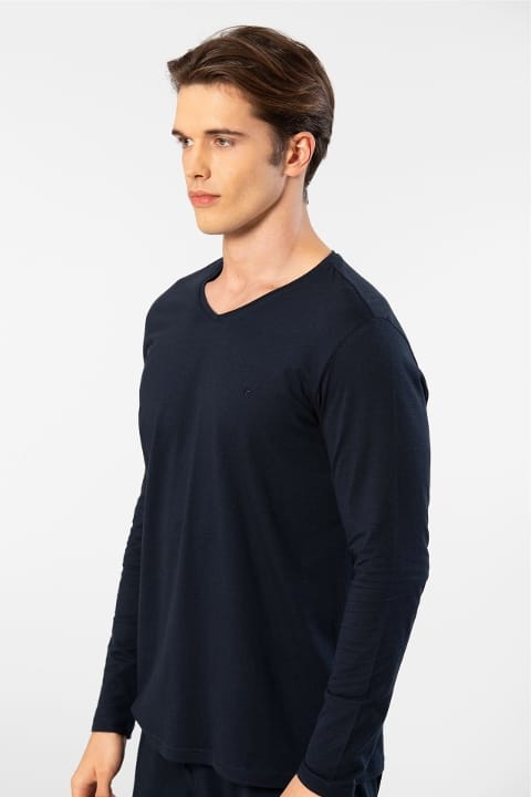 Cacharel Modal Pamuk Uzun Kollu Pijama Takımı Cacharel 2237 - Görsel 4