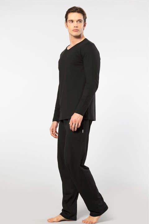Modal Pamuklu Uzun Kollu Pijama Takımı Cacharel 2237 - 2