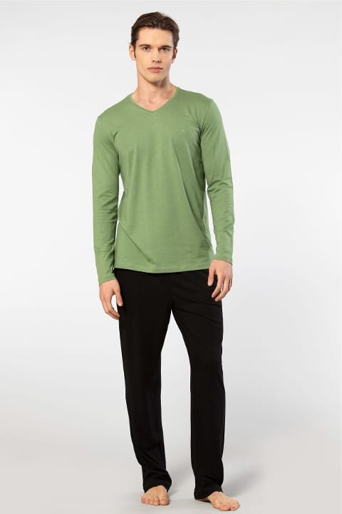 Modal Pamuk Uzun Kollu Erkek Pijama Takımı Cacharel 2237 - 2