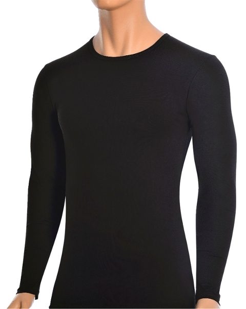 Likralı Pamuklu Uzun Kollu T-shirt Öts 1884 - Siyah