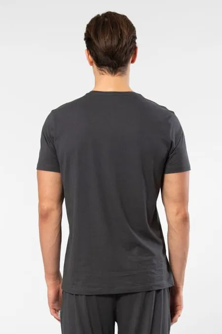 Modal Pamuk V Yaka Rahat Kesim Erkek T-shirt Cacharel 2170 - Antrasit